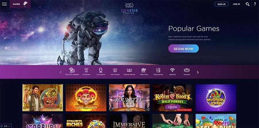 Genesis Casino officiële website