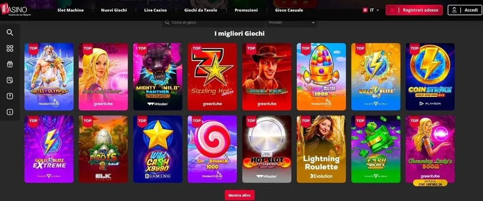 Juegos del casino Pasino