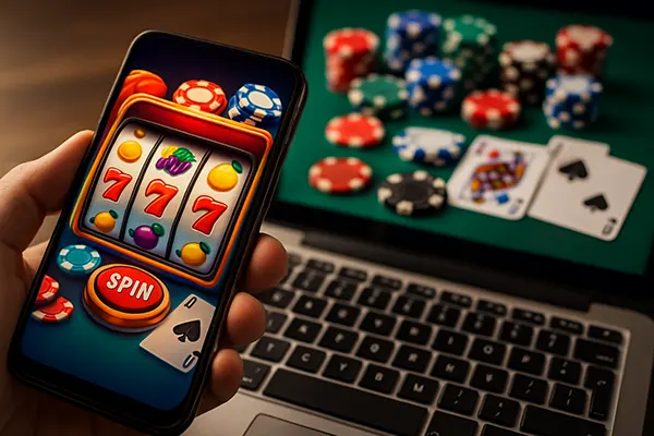 Fichas y ruleta móvil